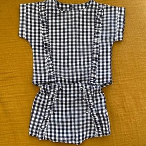 Matching set, bloomer with short sleeves blouse, kiabi, 3m